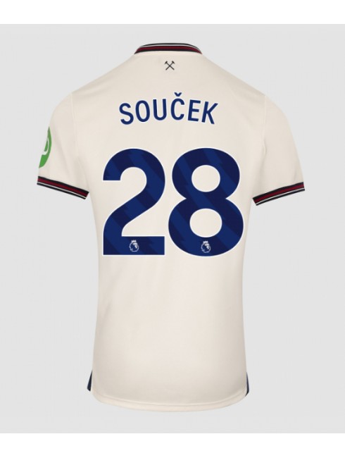 Moški Nogometna dresi replika West Ham United Tomas Soucek #28 Gostujoči 2025-26 Kratek rokav Moški Nogometna dresi replika West Ham United Tomas Soucek #28 Gostujoči 2025-26 Kratek rokav